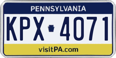 PA license plate KPX4071