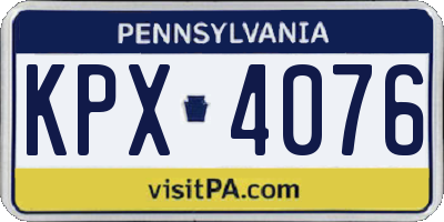 PA license plate KPX4076