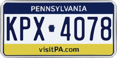 PA license plate KPX4078