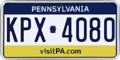 PA license plate KPX4080