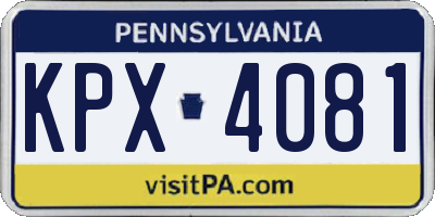 PA license plate KPX4081