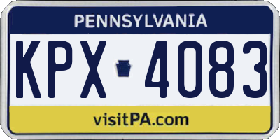 PA license plate KPX4083