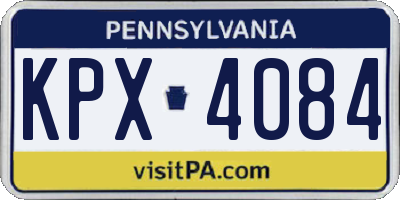 PA license plate KPX4084