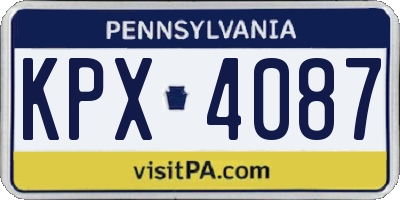 PA license plate KPX4087