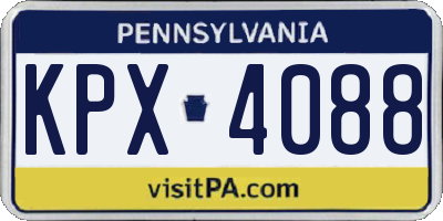 PA license plate KPX4088