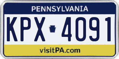 PA license plate KPX4091