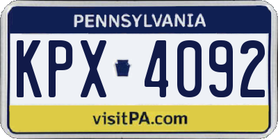PA license plate KPX4092