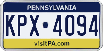 PA license plate KPX4094