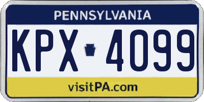 PA license plate KPX4099