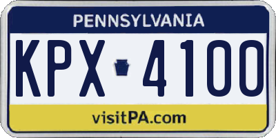 PA license plate KPX4100