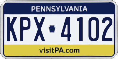 PA license plate KPX4102