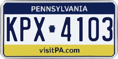 PA license plate KPX4103