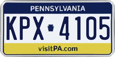 PA license plate KPX4105