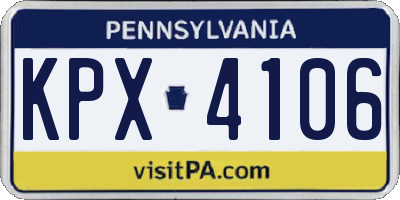 PA license plate KPX4106