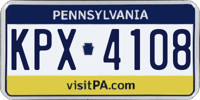 PA license plate KPX4108