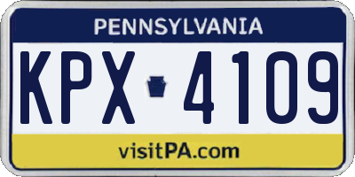PA license plate KPX4109