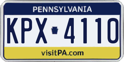 PA license plate KPX4110