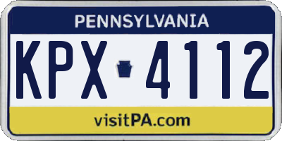 PA license plate KPX4112