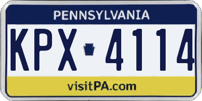 PA license plate KPX4114