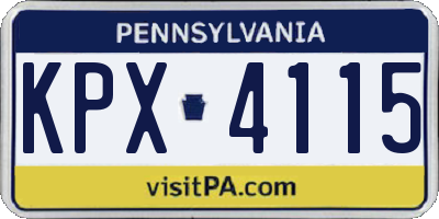 PA license plate KPX4115