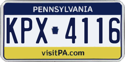 PA license plate KPX4116