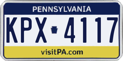 PA license plate KPX4117