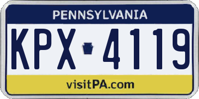 PA license plate KPX4119