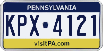 PA license plate KPX4121