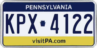 PA license plate KPX4122