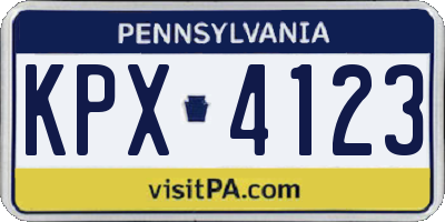 PA license plate KPX4123