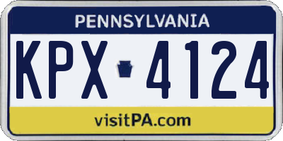 PA license plate KPX4124