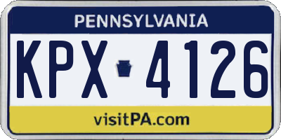 PA license plate KPX4126