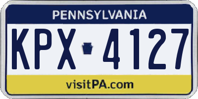 PA license plate KPX4127