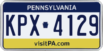 PA license plate KPX4129