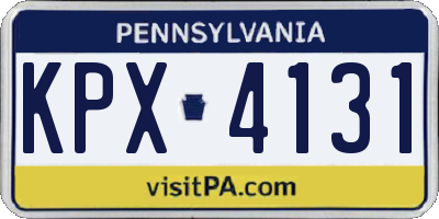 PA license plate KPX4131