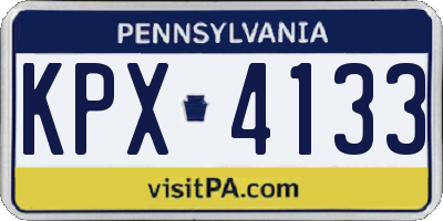 PA license plate KPX4133