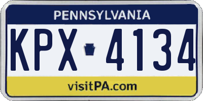 PA license plate KPX4134