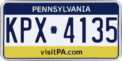 PA license plate KPX4135
