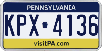 PA license plate KPX4136
