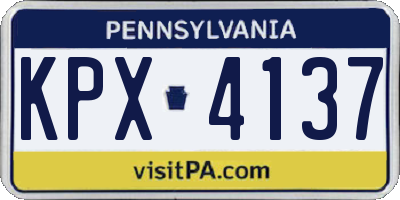 PA license plate KPX4137