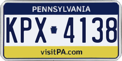 PA license plate KPX4138