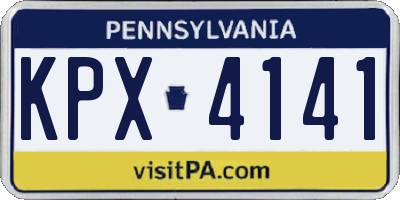PA license plate KPX4141