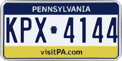 PA license plate KPX4144