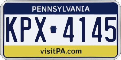 PA license plate KPX4145