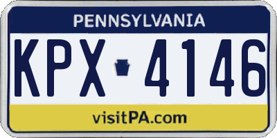 PA license plate KPX4146