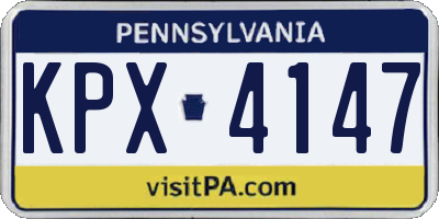 PA license plate KPX4147