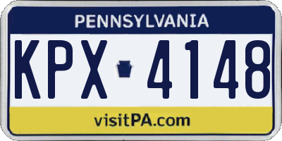 PA license plate KPX4148