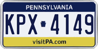 PA license plate KPX4149