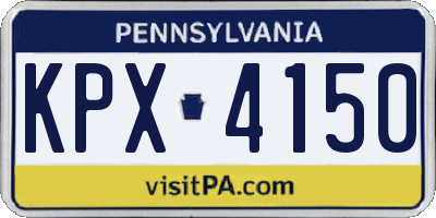 PA license plate KPX4150