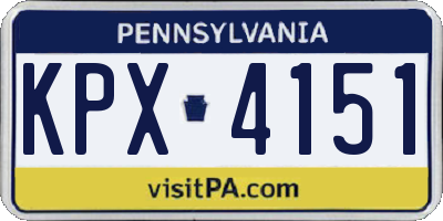 PA license plate KPX4151